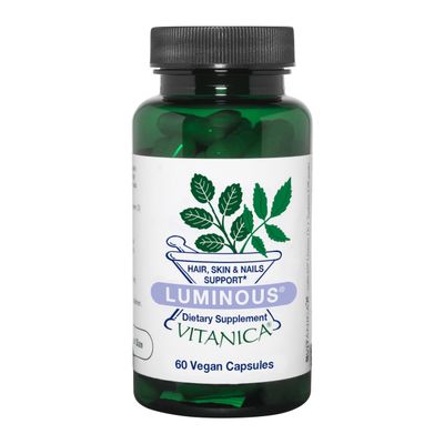 Vitanica Luminous, Hair, Skin and Nail Support, Vegan, 60 Capsules