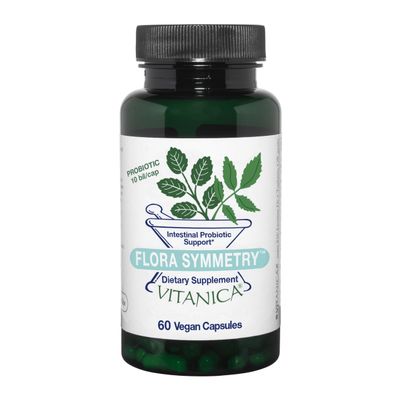 Vitanica Flora Symmetry, Shelf Stable Probiotic Supplement, Dr Formulated Probiotics for Women, Probiotics for Men and Adults, Acidophilus Probiotic, Non-GMO, Vegan, 60 Capsules