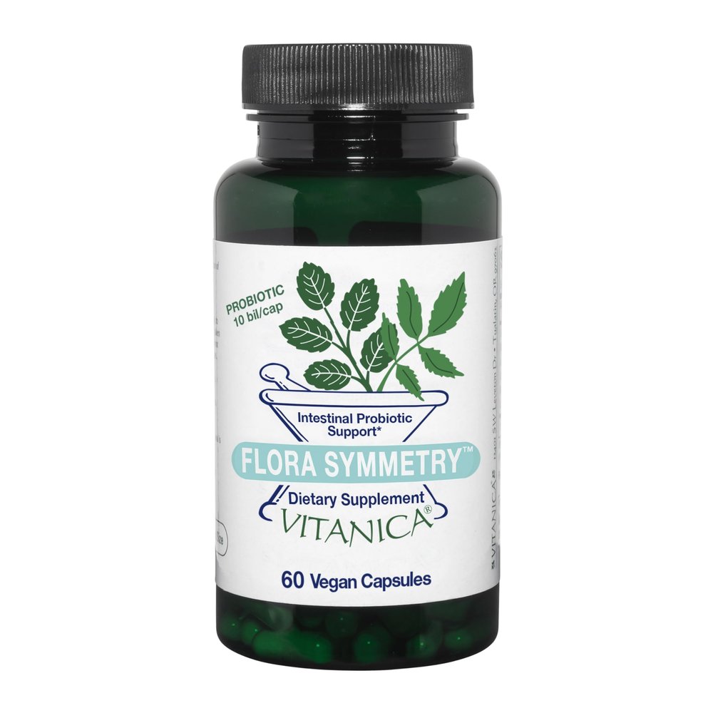 Vitanica Flora Symmetry, Shelf Stable Probiotic Supplement, Dr Formulated Probiotics for Women, Probiotics for Men and Adults, Acidophilus Probiotic, Non-GMO, Vegan, 60 Capsules