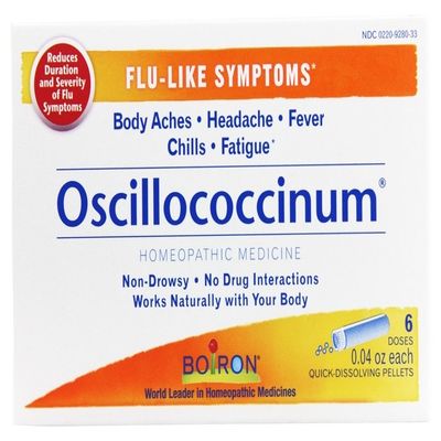 Boiron Oscillococcinum, Homeopathic Medicine for Flu-Like Symptoms 0.04 Oz Each, 6 Doses