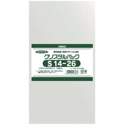 Shimojima S14-26 006752000 Transparent OPP Bags, Crystal Pack, 5.5 x 10.2 inches (14 x 26 cm), 100 Pieces