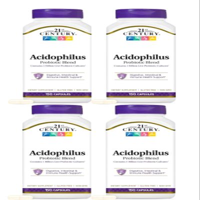 21st Century Acidophilus Probiotic Blend Capsules - 150 ct, Pack of 4