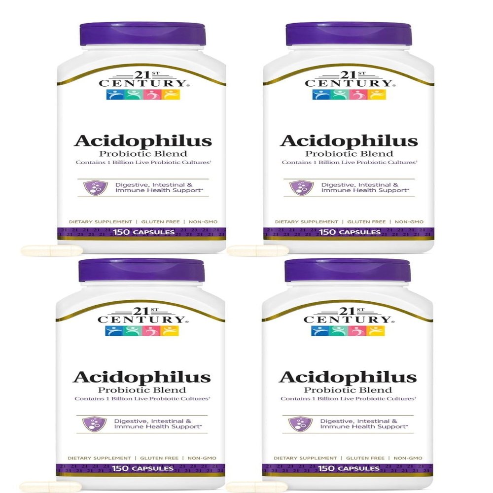 21st Century Acidophilus Probiotic Blend Capsules - 150 ct, Pack of 4