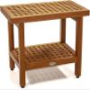 The Original 24" Grate Teak Shower Bench with Shelf view 1
