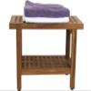 The Original 24" Grate Teak Shower Bench with Shelf view 2