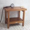 The Original 24" Grate Teak Shower Bench with Shelf view 4