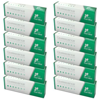 Opalescence Whitening Toothpaste - Pack of 12 - Fluoride Oral Care - 4.7 Oz - Cool Mint - TP-5166-12