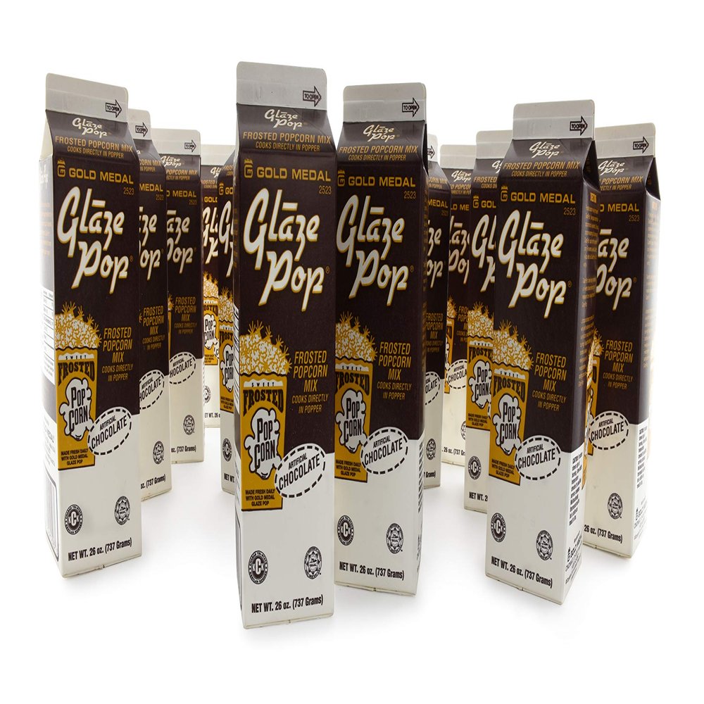 Gold Medal Chocolate Glaze Pop Frosted Popcorn Mix, 28 oz, 12 Count