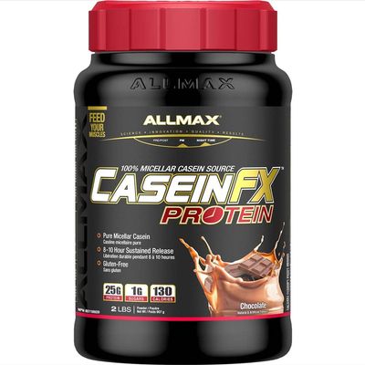 ALLMAX Casein-FX Protein, Chocolate - 2 lb - 25 Grams of Slow-Release Protein Per Scoop - Low Carb & Zero Added Sugar - Approx. 27 Servings