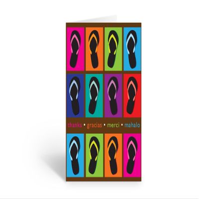 Stonehouse Collection Colorful Flip Flop Boxed Thank You Note Card - 10 Cards & Envelopes - Made in the USA