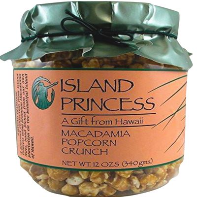 Macadamia Popcorn Crunch Small Gift Jar (12 Oz., 340 gms.) Awarding Winning Hawaii Made
