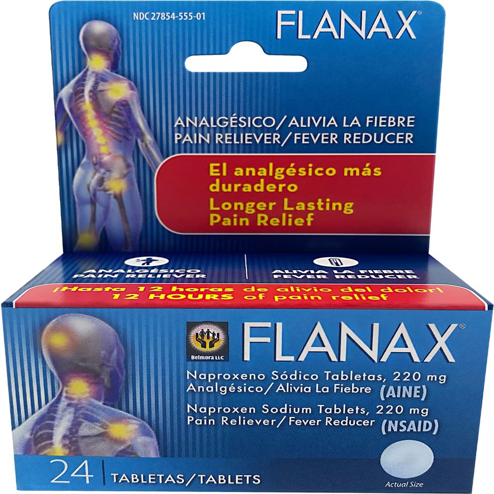 Flanax Pain Reliever and Fever Reducer Naproxen Sodium Tablets  220 Mg (24 Count)