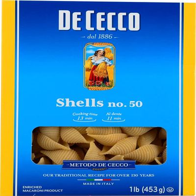 De Cecco Pasta Conchiglie Rigate, 16 Ounce