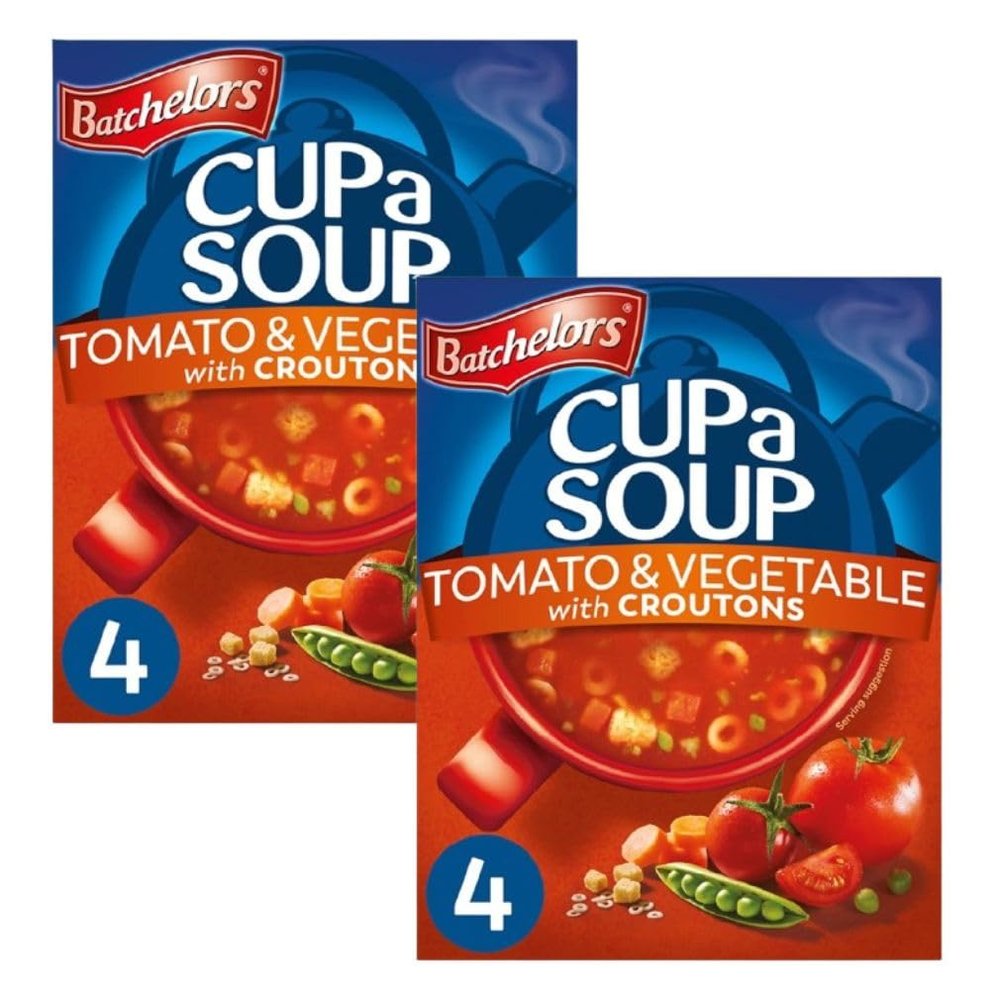 Batchelor's Tomato & Vegetable Cup a Soup with Croutons 4's 104g (2 Pack)