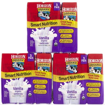 Case of Horizon Organic Vanilla Low Fat Milk, 8 OZ (6 Total)