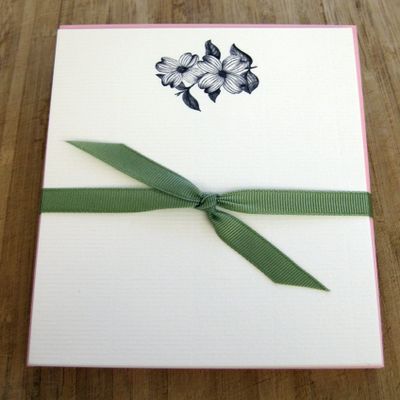 Dogwood Flower Motif Note Cards - Stationery or Imprintables - Set of 10 and 10 Envelopes