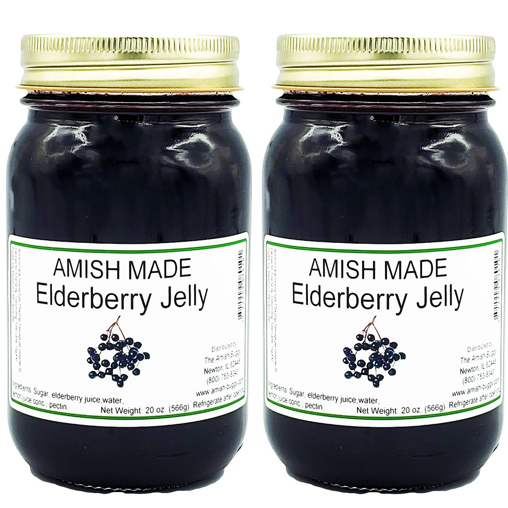 Amish Elderberry Jelly - 20 Oz Jar - Qty 2 Jars
