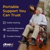 Drive Medical Lightweight Expedition Folding Transport Wheelchair - Ultra Lightweight Mobility Support for Seniors & Adults - Strong Aluminum Frame - Hand Brakes - Compact Folding Travel Chair - Red view 2