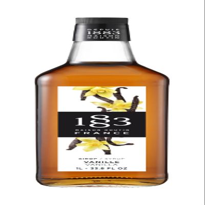 1883 Vanilla Syrup for Coffee and Drinks  Made in France  1 Liter Glass Bottle