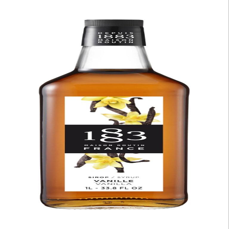 1883 Vanilla Syrup for Coffee and Drinks  Made in France  1 Liter Glass Bottle