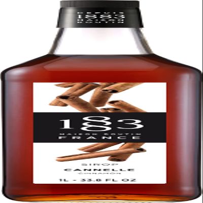 1883 Cinnamon Syrup for Drinks, Made in France, 1 Liter Glass Bottle