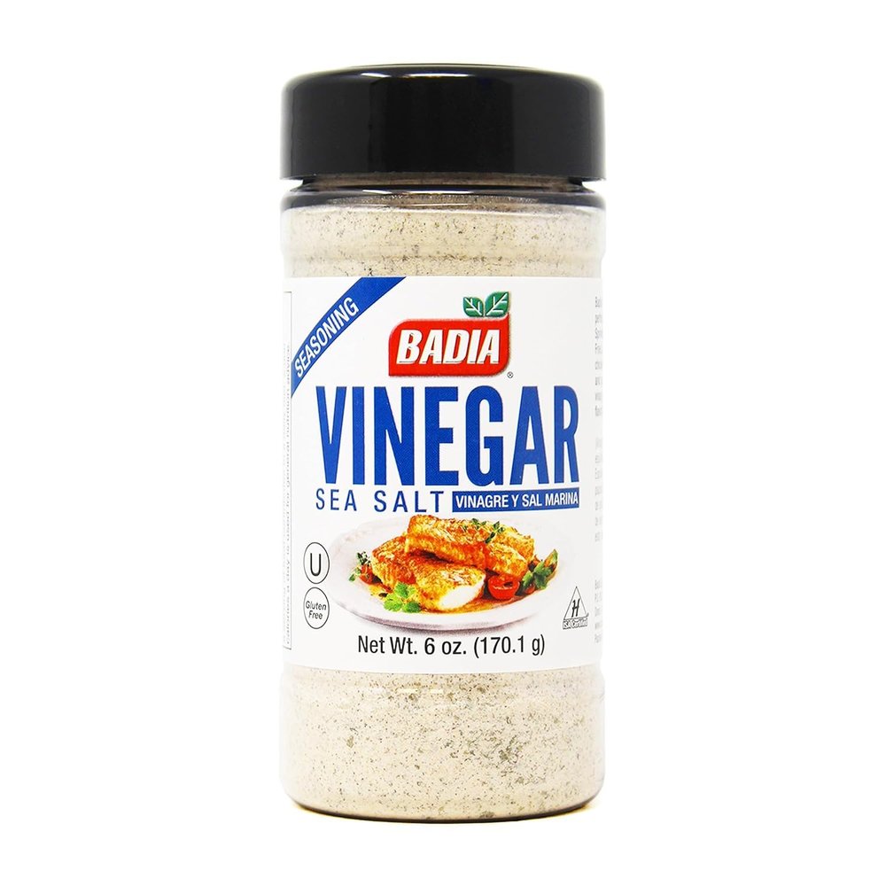 Badia Vinegar & Sea Salt Seasoning 6 oz  Tangy and Savory Flavor Blend of Zesty Vinegar and Crystalline Sea Salt