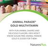 NaturesPlus Animal Parade Gold Children's Multivitamin - Assorted Cherry, Orange & Grape Flavors - 120 Chewable Animal-Shaped Tablets - Vegetarian, Gluten Free - 60 Servings view 3