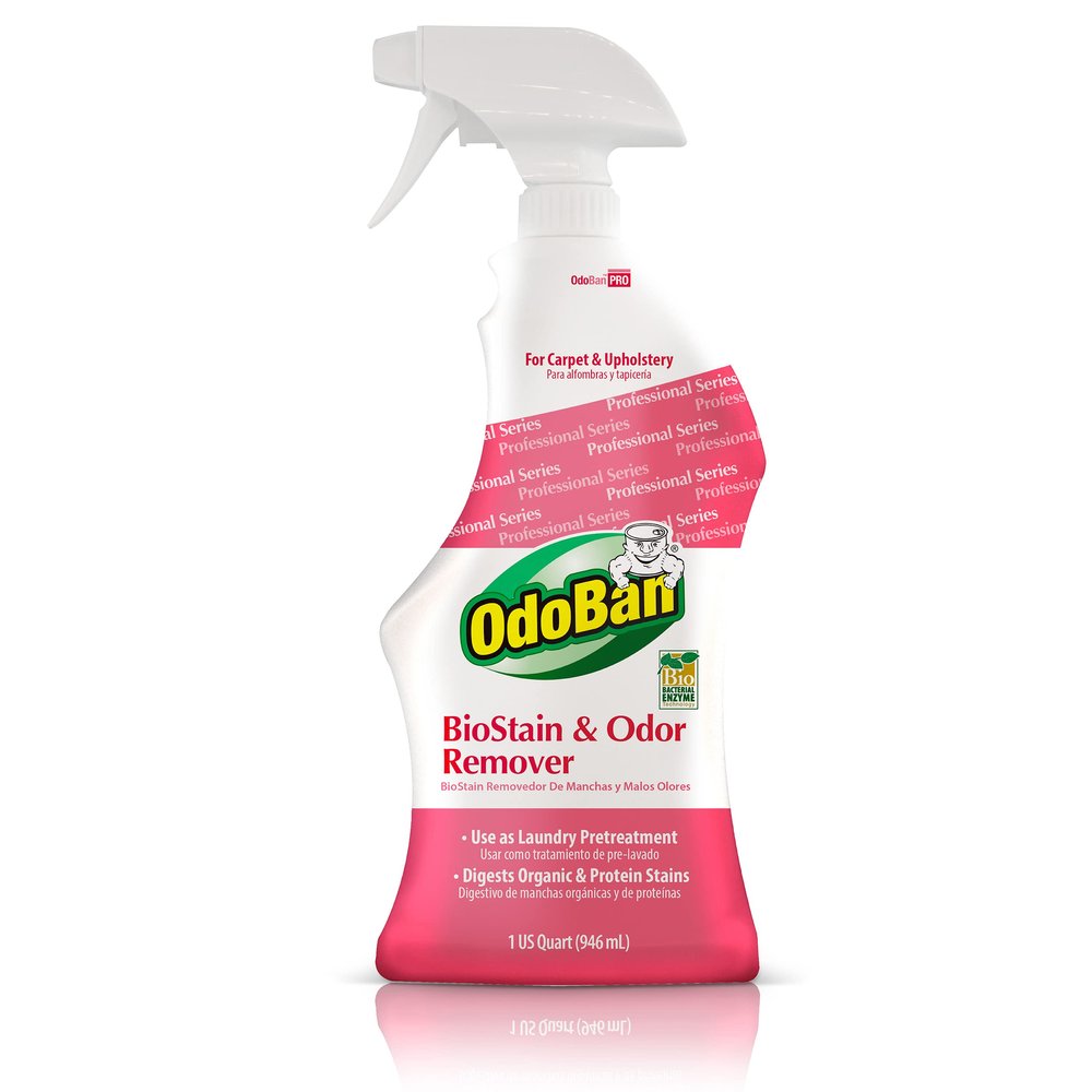 OdoBan Professional Cleaning BioStain and Odor Remover for Carpet and Upholstery, 32 oz Ready-to-Use Spray