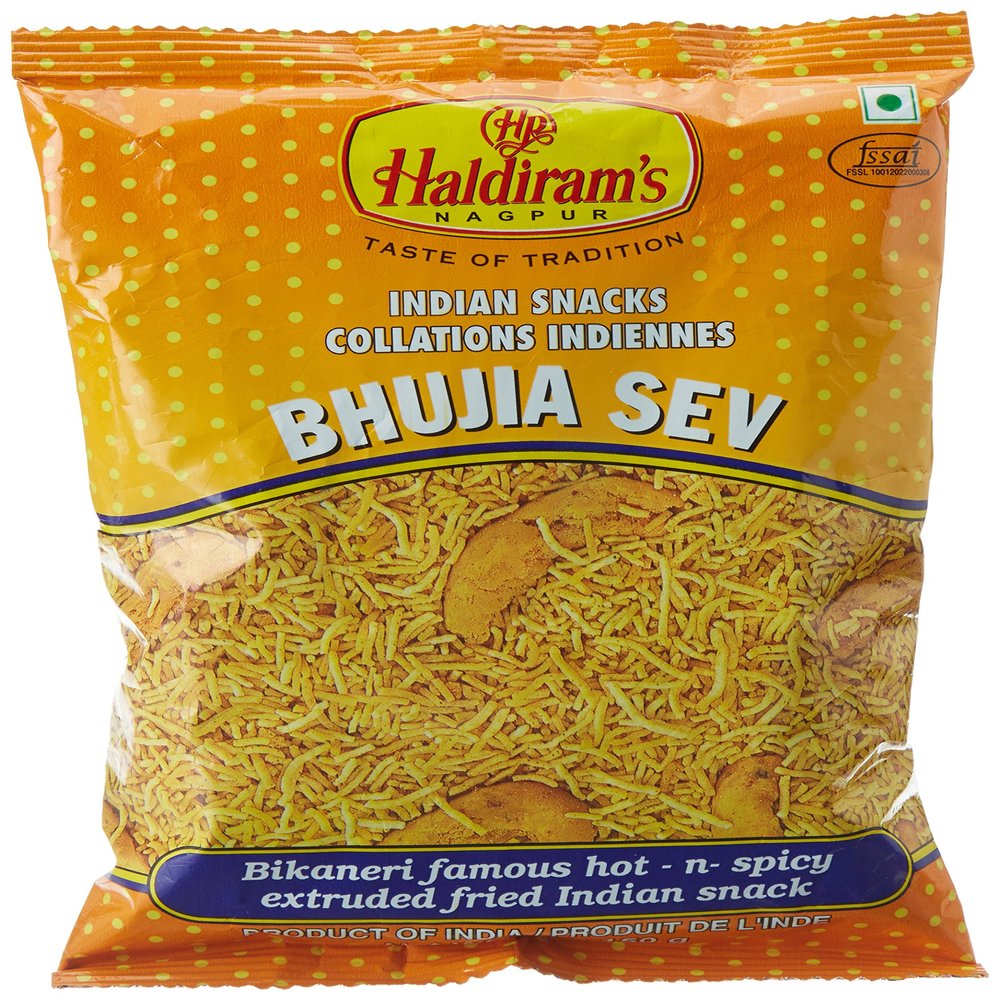 Bhujia Sev Bikaneri Famous Hot N Spicy Extruded Fried Indian Snack, 160 G