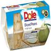 Dole Diced Pears Fruit Bowl in Light Syrup 4-4 oz cups (Pack of 6)