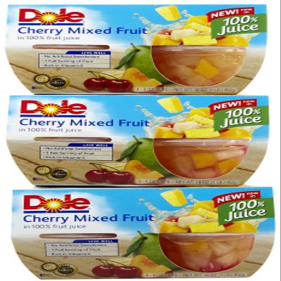 Dole Fruit Bowls with Cherries, 4-Count (Pack of 6)