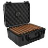 Cigar Caddy 40, 40-Cigar Waterproof Travel Humidor, Super Strong Structure, Stainless Steel Latch Hinges, Black Matte view 3