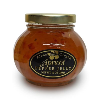 Aloha From Oregon Apricot Pepper Jelly in a 10 Ounce Glass Jar