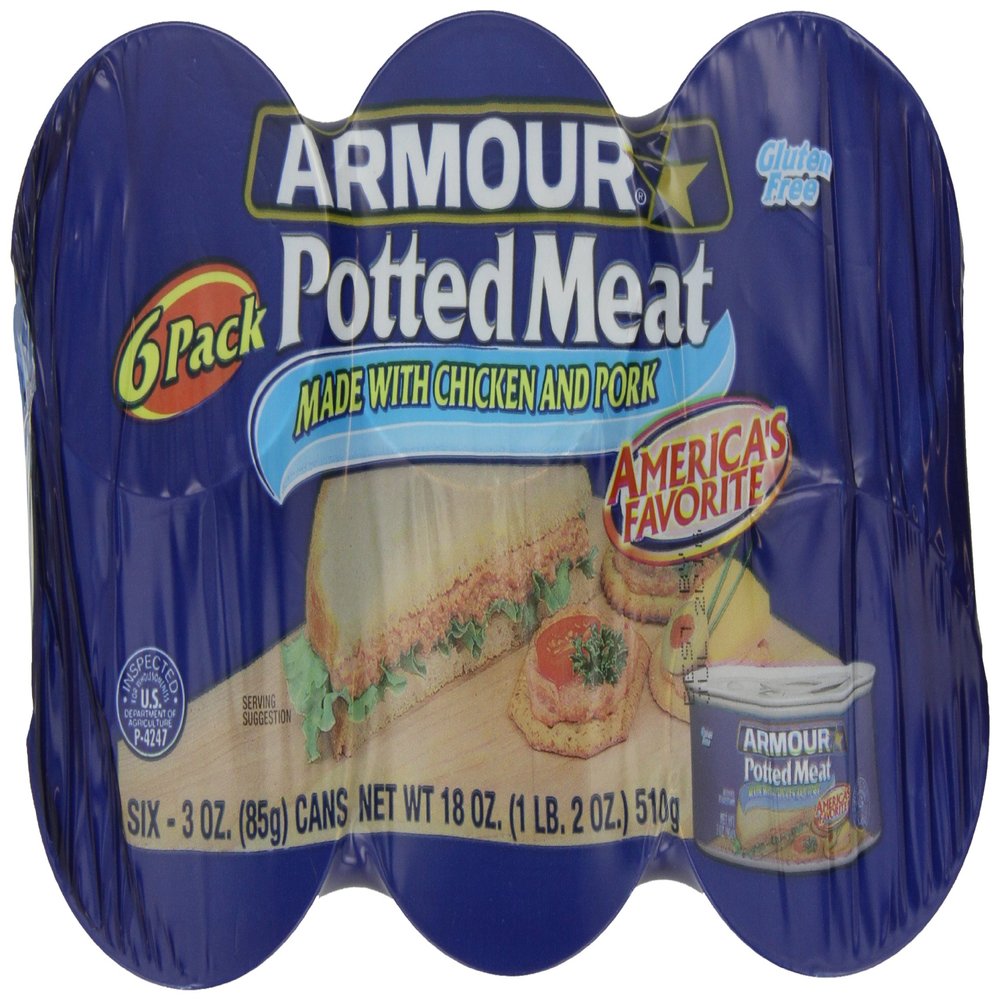 Armour Potted Meat, Chicken and Pork 3 Ounce, 6 Count (Pack of 4)