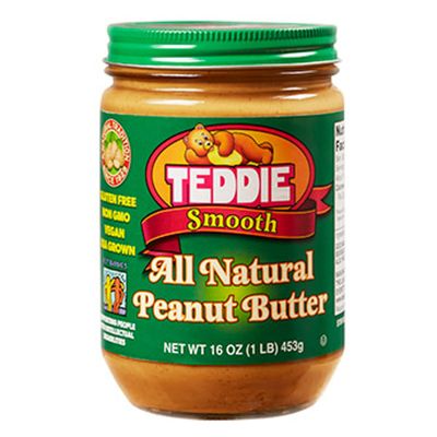 Teddie All Natural Peanut Butter, Smooth 12pk, Gluten Free & Vegan, 16 Ounce Glass (Smooth, Pack of 12)