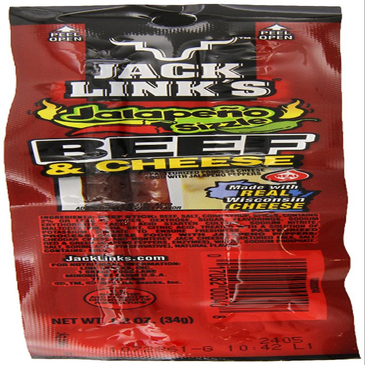 Jack Link's Beef and Cheese Snack, Jalapeno Sizzle, Jalapeno,1.2 Ounce (Pack of 16)