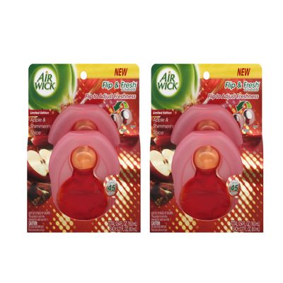 Air Wick Flip and Fresh, Apple and Shimmering Spice Twin, 0.5 Ounce (Pack of 2)
