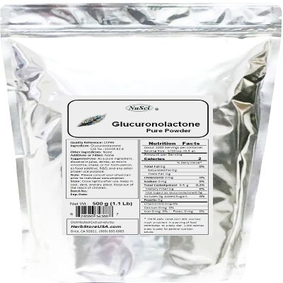 NuSci Pure Glucuronolactone Powder Alertness and Energy (500 Grams (1.1 lb))
