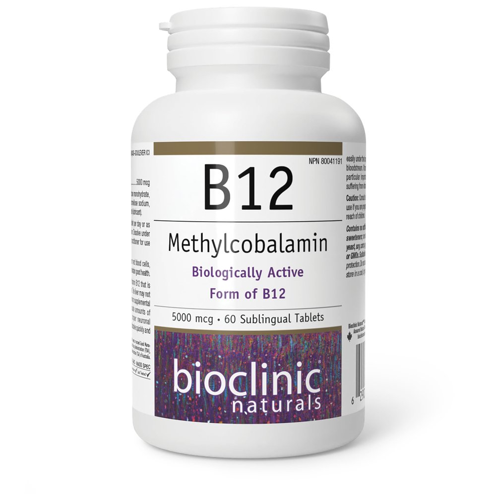Bioclinic Naturals B12 Methylcobalamin Vitamins, 60 Count