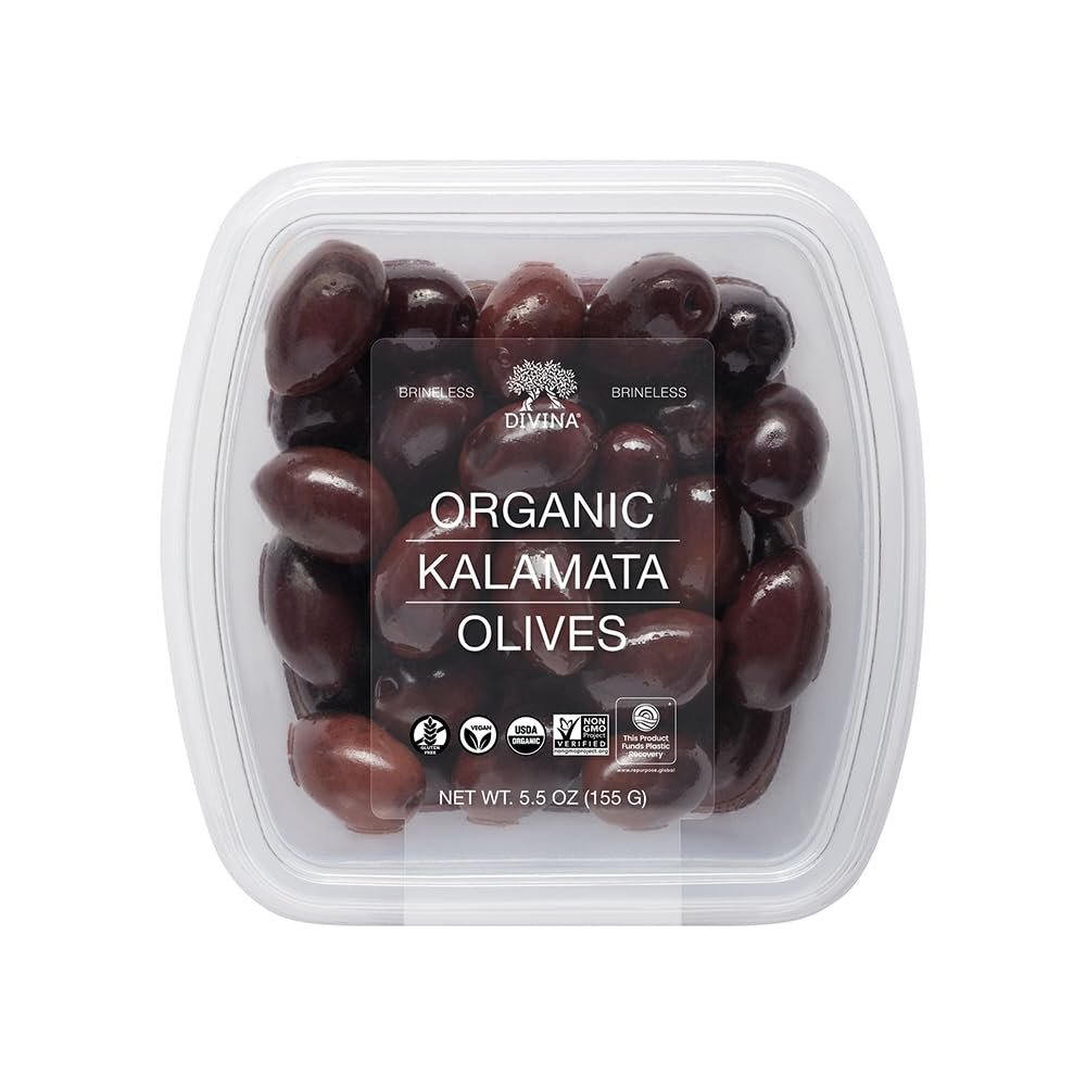 Divina, Kalamata Olives Organic, 4.6 Ounce