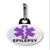 EPILEPSY Awareness Purple Medical Alert 1 inch Zipper Pull Charm view 1