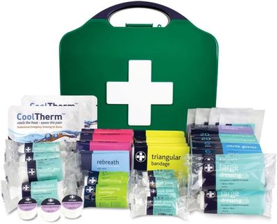 Reliance Medical Large Workplace First Aid Kit (for Ref 348) with Medical Essencials Like Bandages, Dressings, Plasters, Cleaning Wipes, Face Shields, Foil Blanket, Shears and Gloves