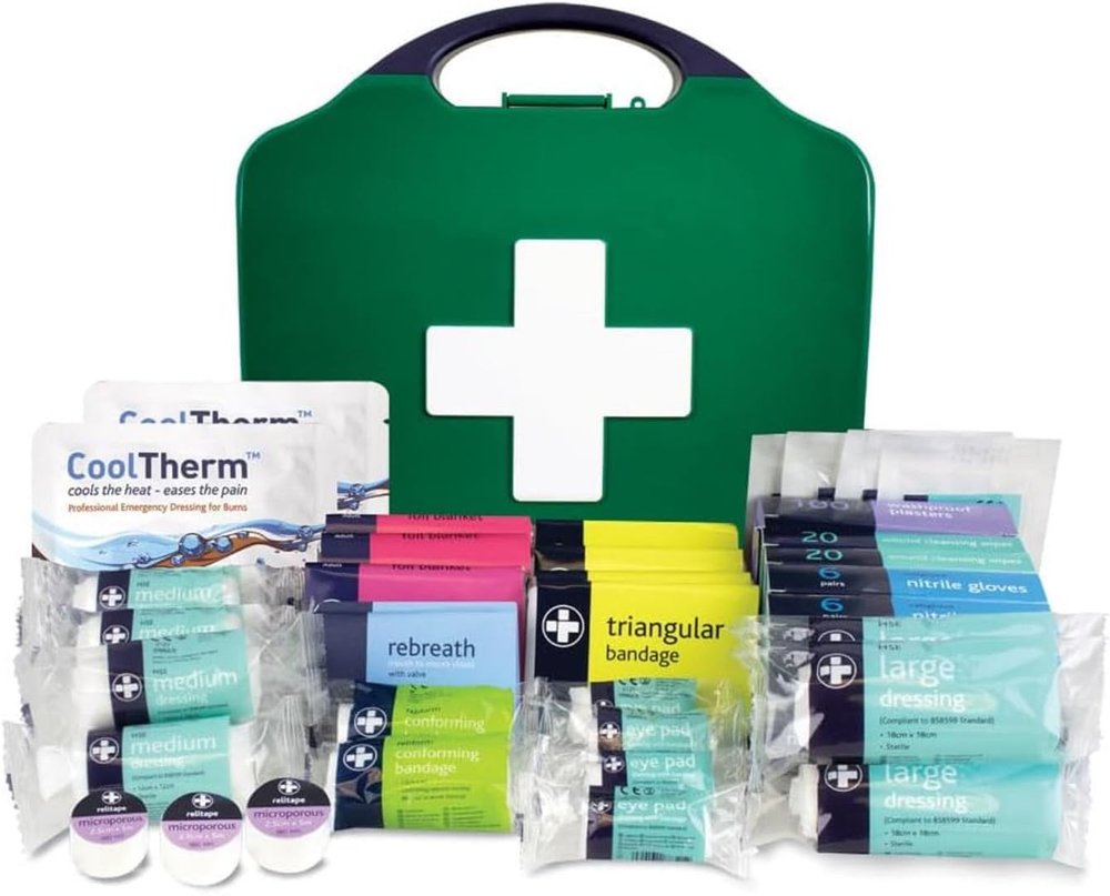 Reliance Medical Large Workplace First Aid Kit (for Ref 348) with Medical Essencials Like Bandages, Dressings, Plasters, Cleaning Wipes, Face Shields, Foil Blanket, Shears and Gloves