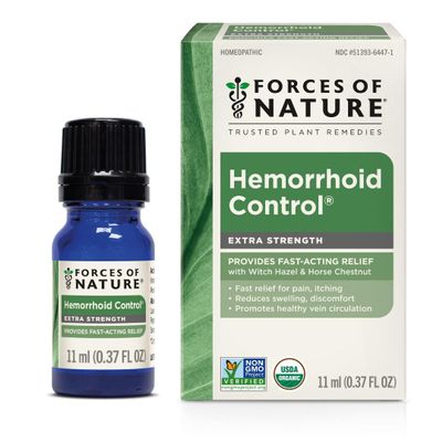 Forces of Nature Hemorrhoid Treatment, Extra Strength 0.37 Fl Oz, Organic Homeopathic Medicine & Essential Oils, Hemorrhoid Relief for Pain, Itching, Swelling, Soreness & Discomfort