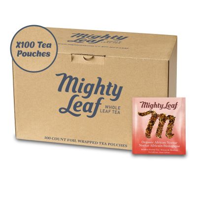 Mighty Leaf Organic African Nectar Herbal Tea  100 Count Biodegradable Silk Tea Bags  Rooibos-Based Caffeine-Free Blend with Sweet Tropical Flavor