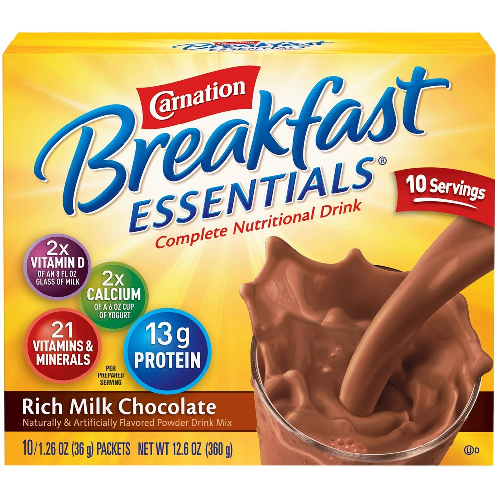 Nestle Carnation Instant Breakfast Rich Milk Chocolate 10 pk Nutritional Energy Drink 12.6 oz (Pack of 6)
