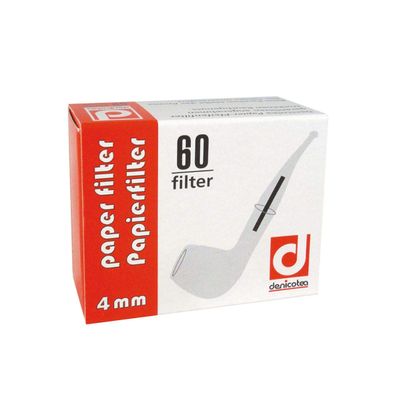Denicotea 4mm Pipe Filters, 1 Box of 60