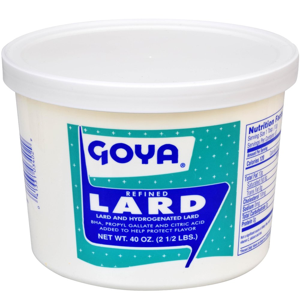 Goya Manteca Refined Lard for Cooking and Baking, Manteca De Cerdo, Lard Fat for Deep Frying, 2.5 lb.