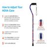NOVA Designer Walking Cane with Offset Handle, Lightweight Adjustable Cane with Carrying Strap, Cane for Men and Women, Walking Canes for Balance, Leopard Design view 2