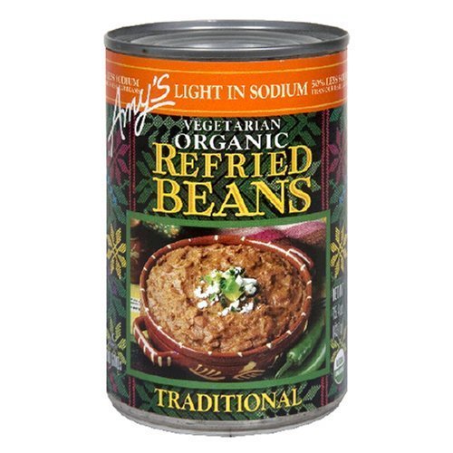 Amy's Light in Sodium Organic Traditional Refried Beans, 15.4-Ounce Cans( Value Bulk Multi-pack) (Pack of 60)
